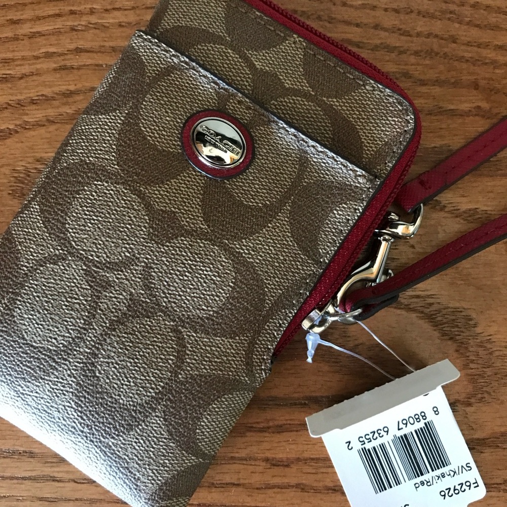 Clutch bag Coach with tags beige and burgundy